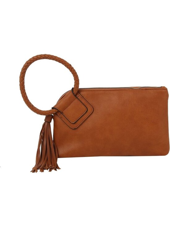 Handbags - Women's Brown Leather Formal Purse Wristlet Wallet Casual Evening Handbag